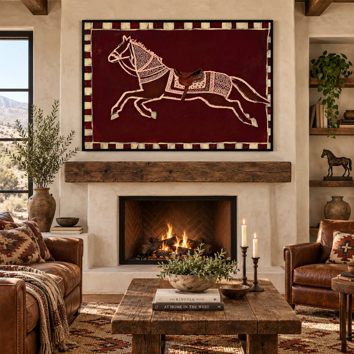 Abstract Animal Horse Canvas Art #DW160