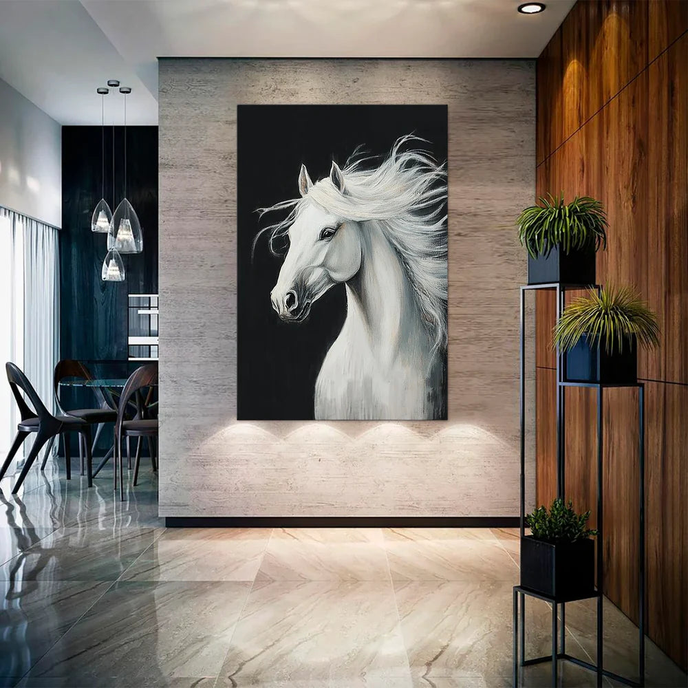 Abstract Animal Horse Canvas Art #DW071