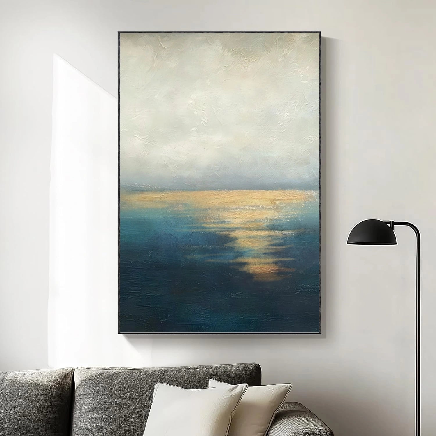 Blue and Gold Abstract Wall Art #VA214
