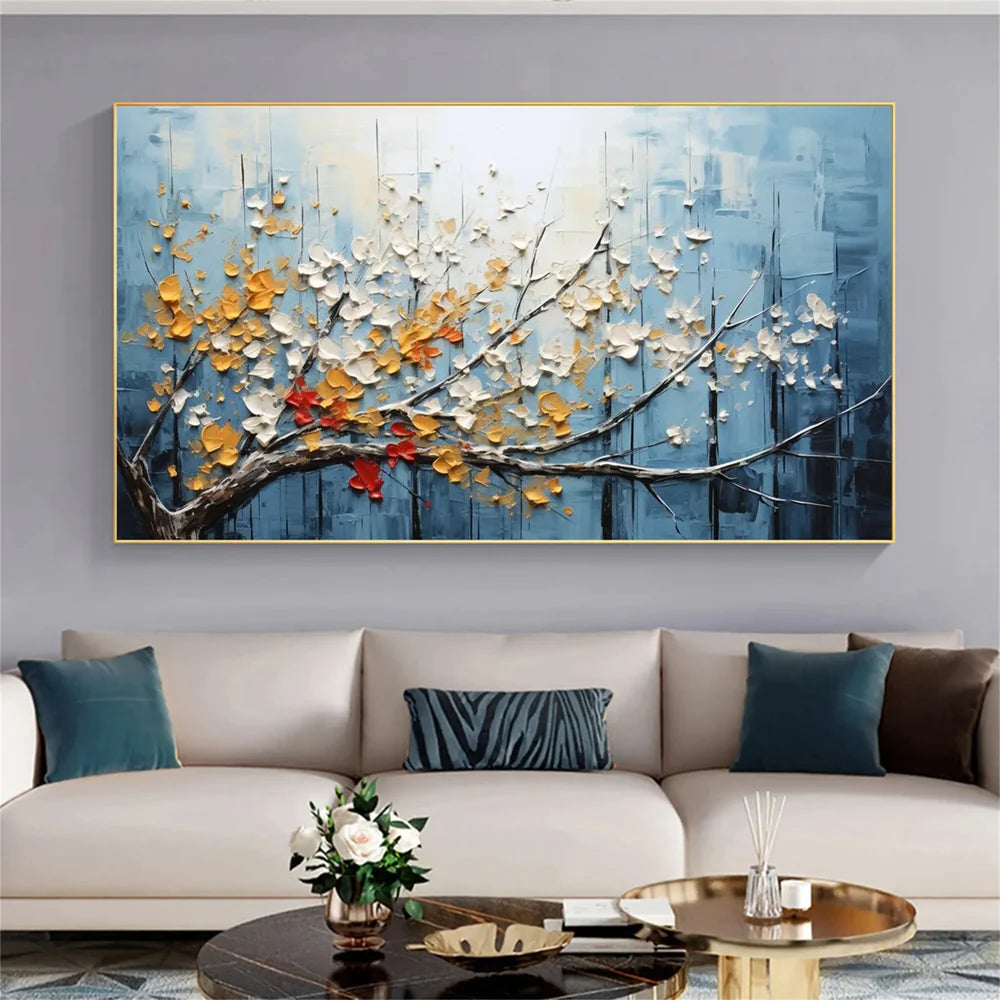 Abstract Flower And Tree Textured Canvas Art #MF027