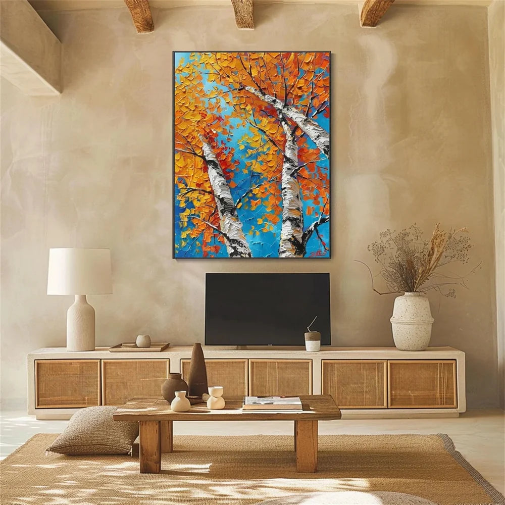 Abstract Flower And Tree Textured Canvas Art #MF038