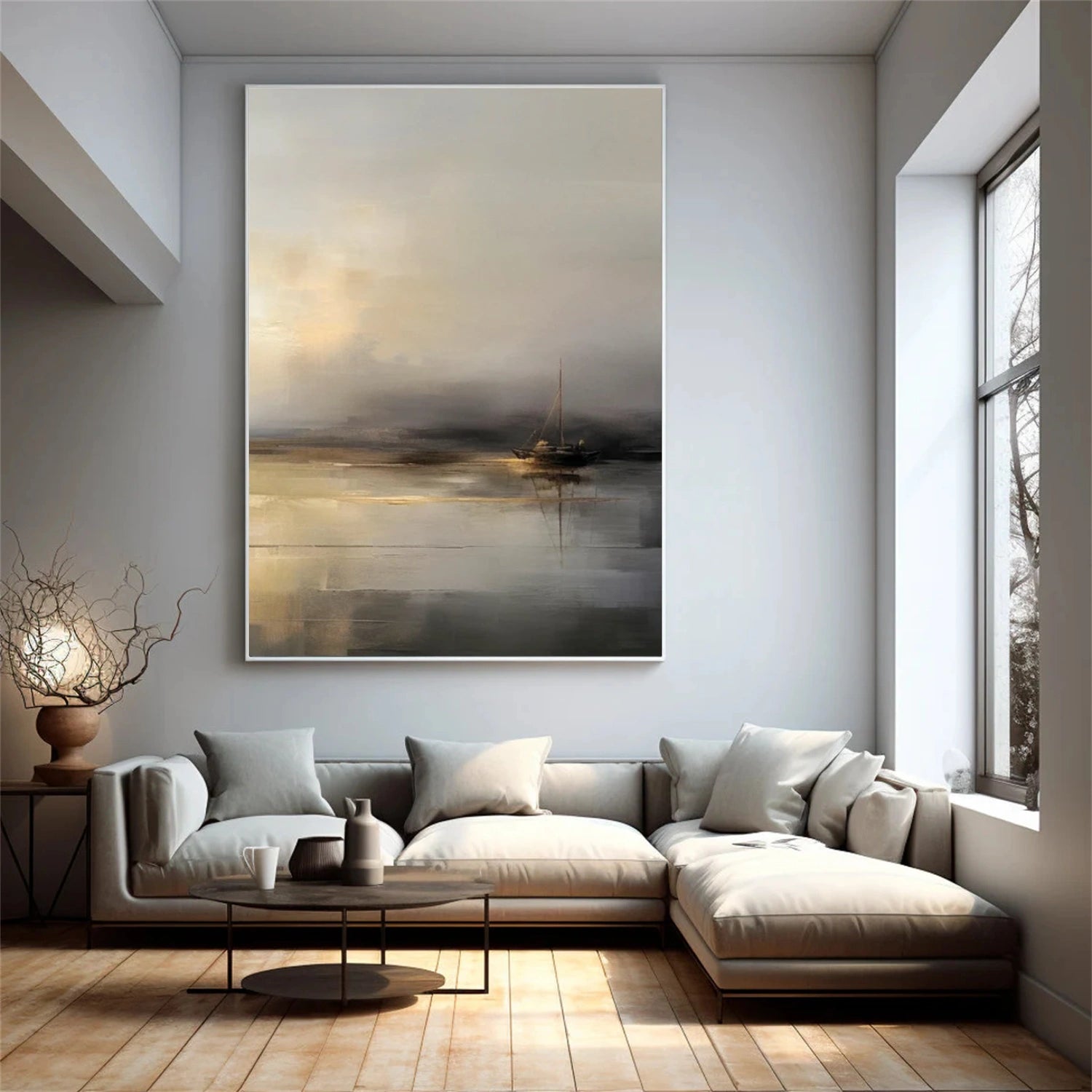 Abstract Ocean And Sky Canvas Art #OC080