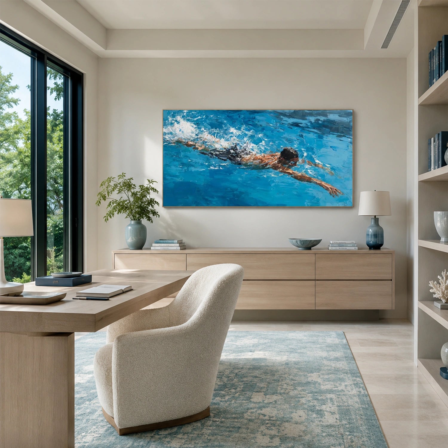 Swimming Sport Canvas Painting #PB101