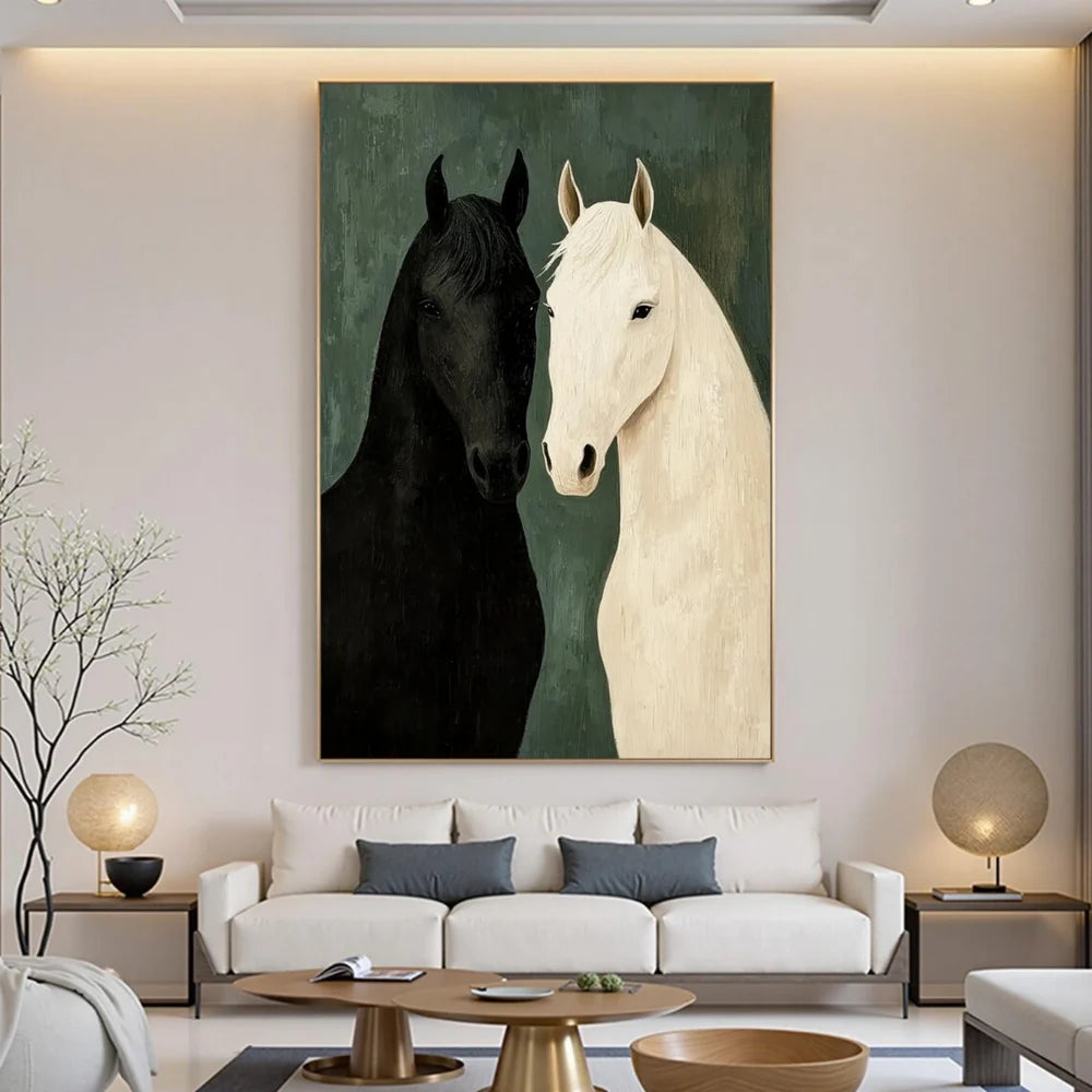 Abstract Animal Horse Canvas Art #DW026