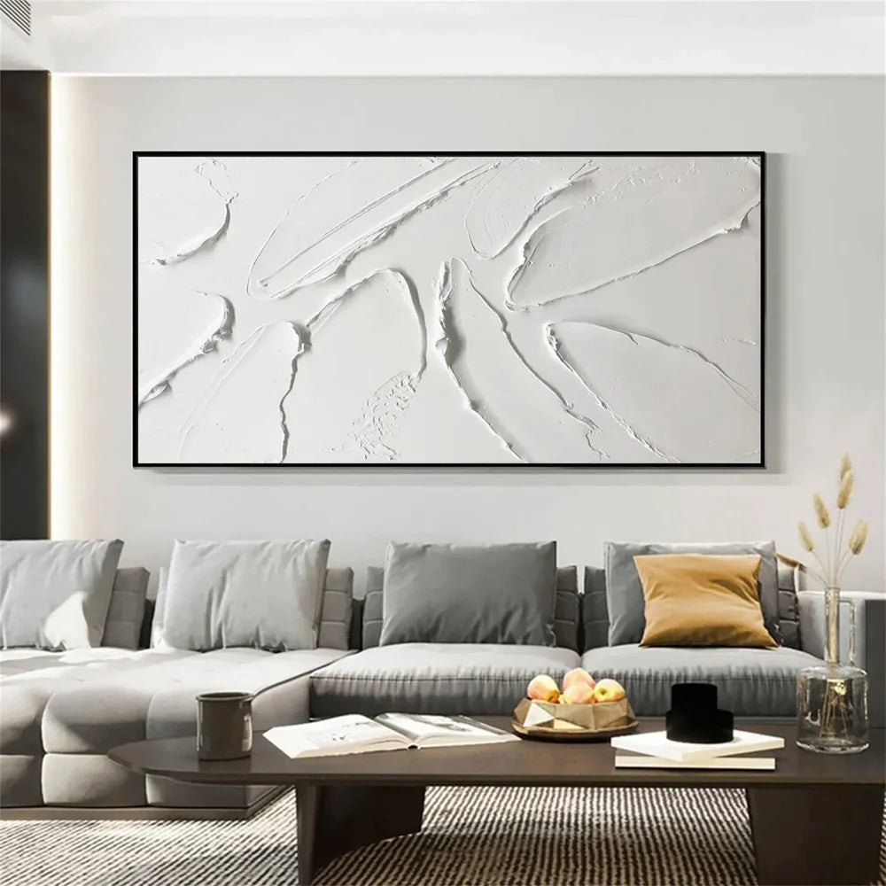 White Minimalist Textured Wall Art #WM059