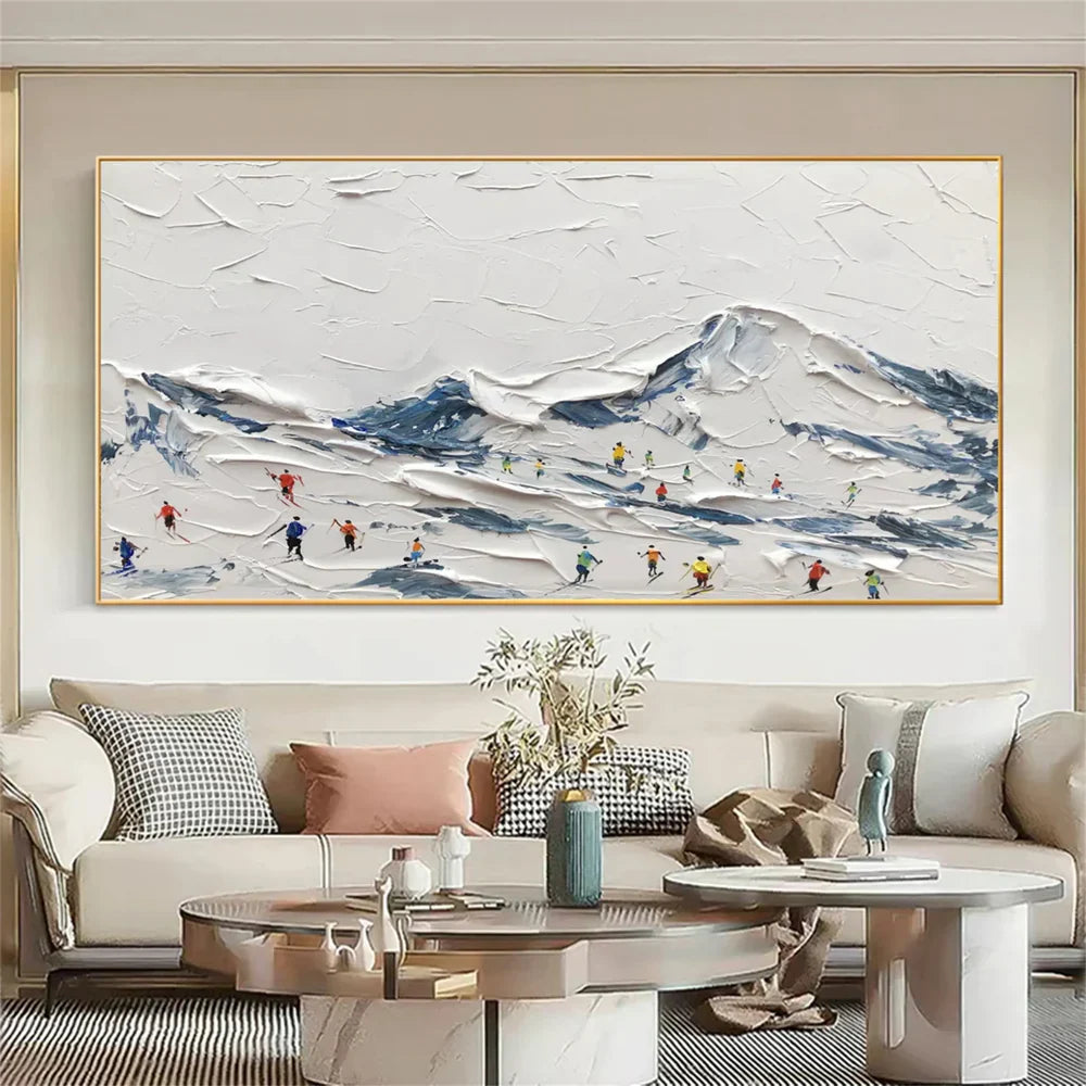Skiing Sport Textured Canvas Painting #PB002