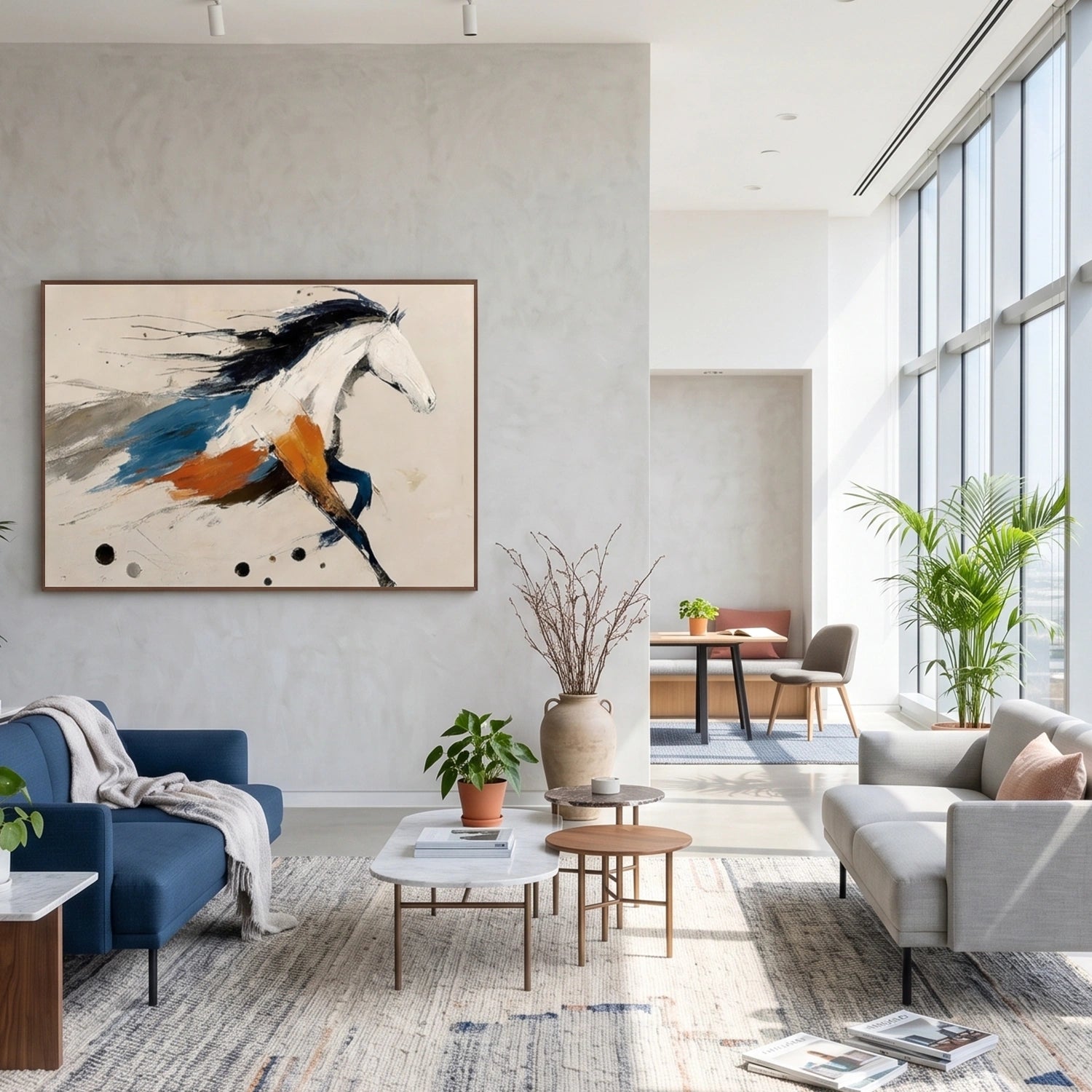 Abstract Animal Horse Canvas Art #DW147