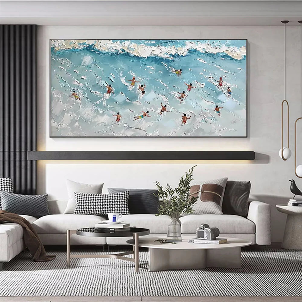 Swimming Sport Textured Canvas Painting #PB015