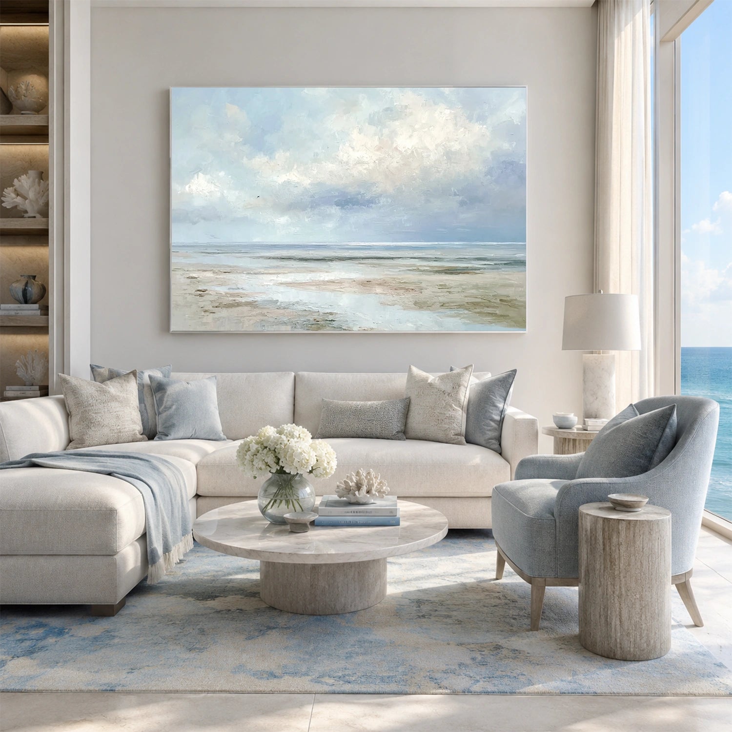 Abstract Ocean And Sky Canvas Art #OC213