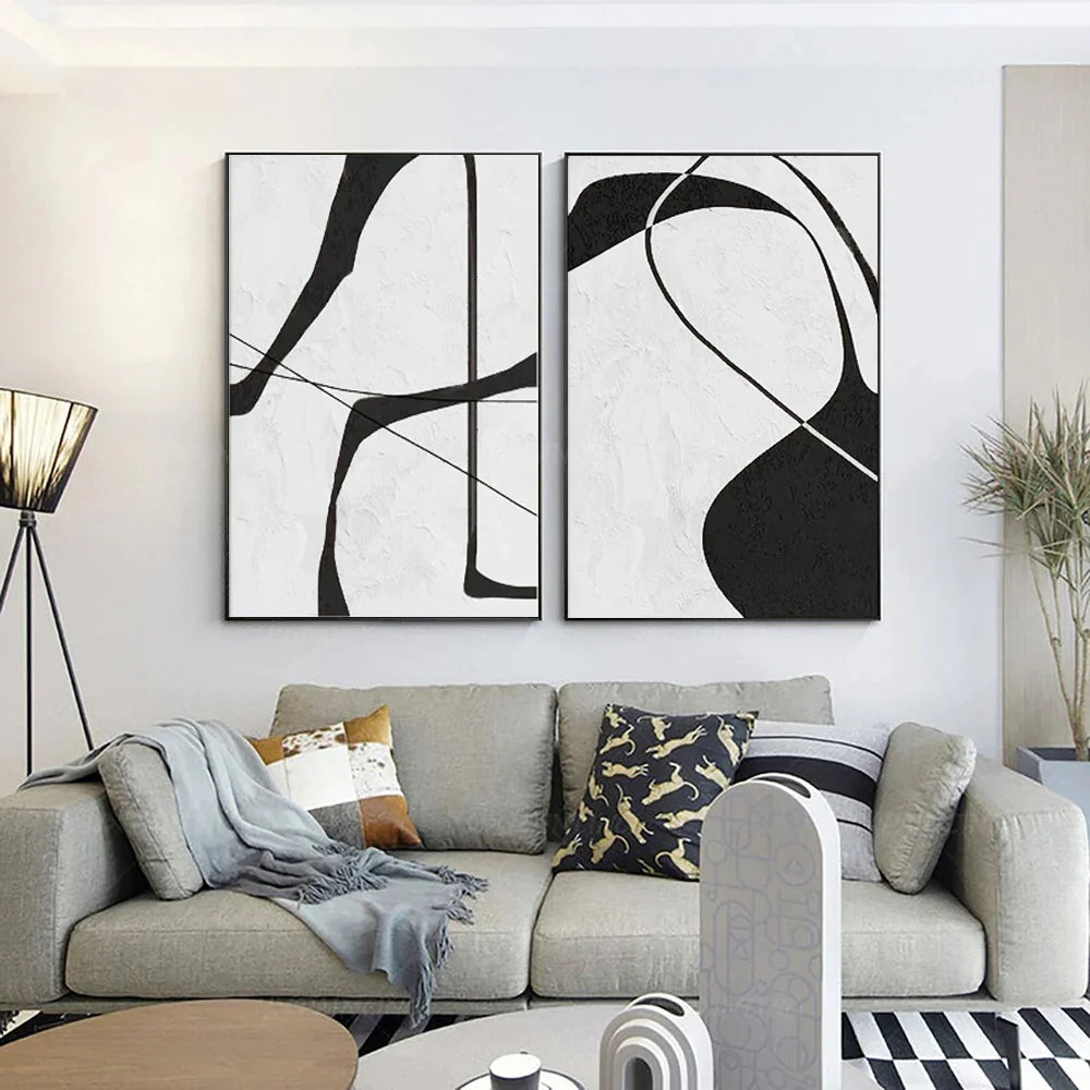 White & Black Wabi Sabi Wall Art Set of 2 #VS002