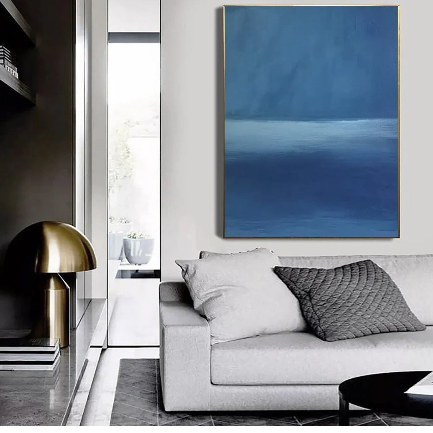 Blue Minimalist Canvas Art #WM096