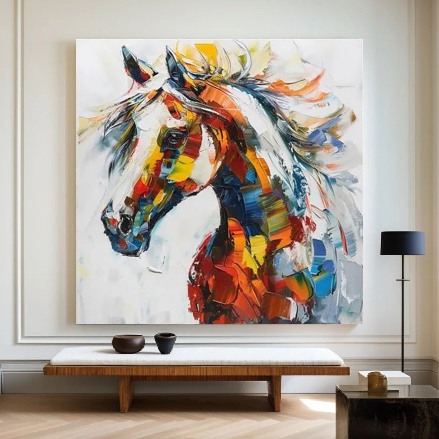 Colorful Abstract Animal Horse Canvas Art #DW111