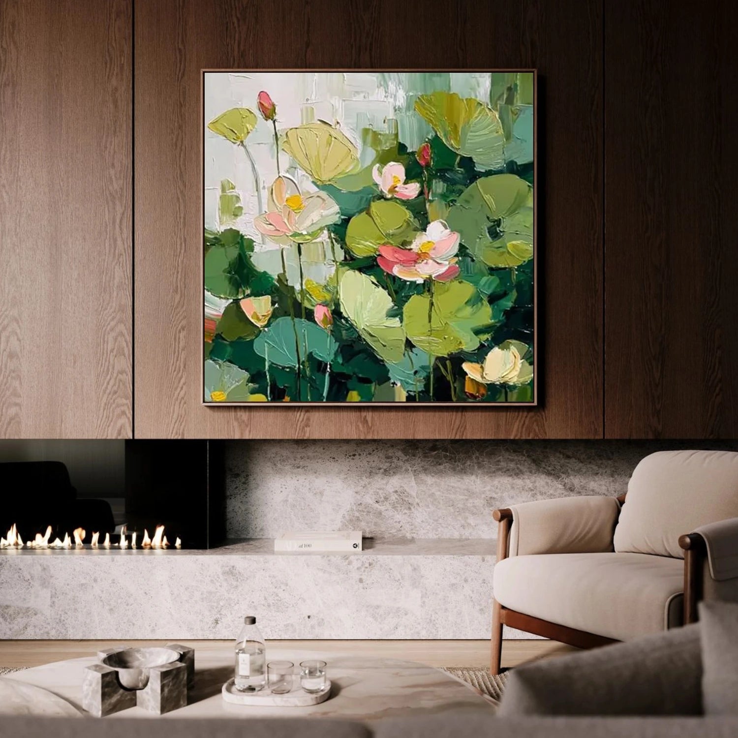 Abstract Flower And Tree Textured Canvas Art #MF130