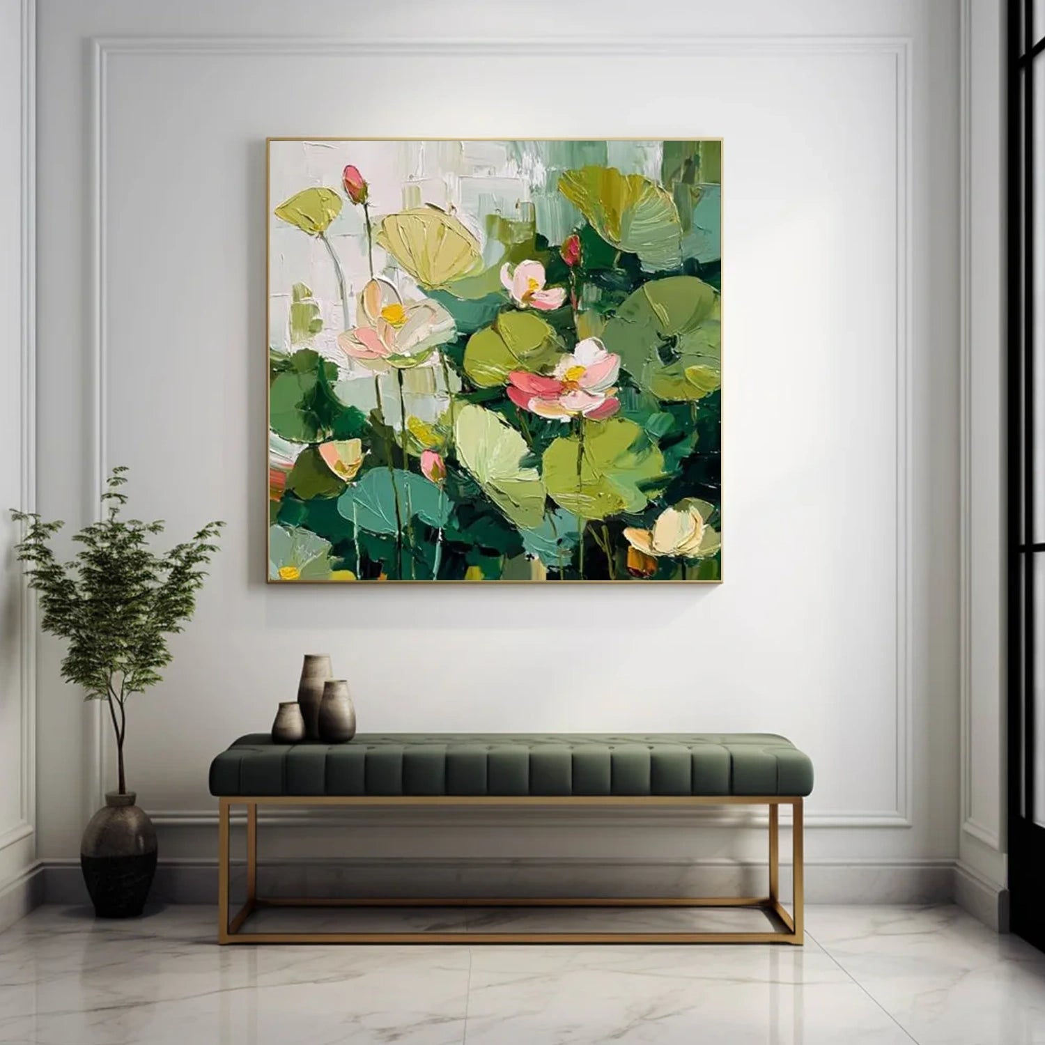 Abstract Flower And Tree Textured Canvas Art #MF130