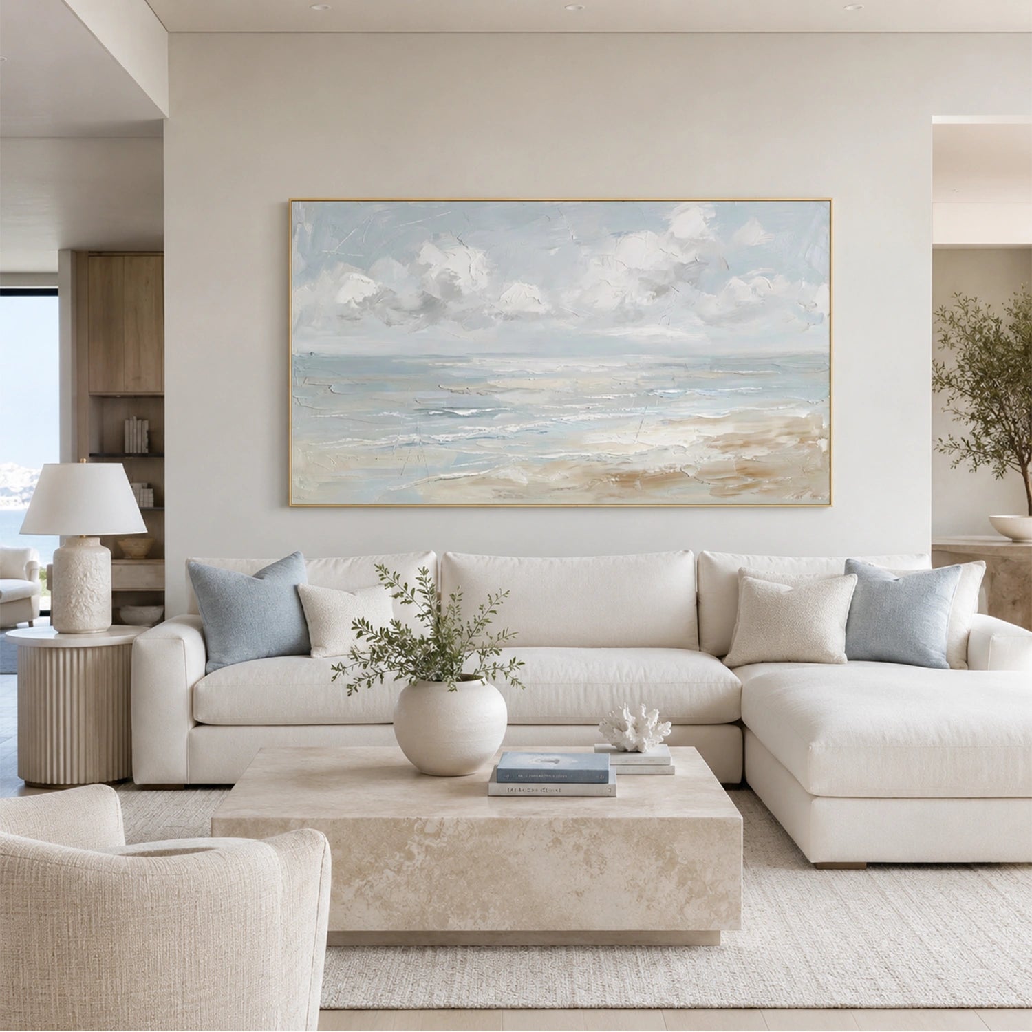 Abstract Ocean And Sky Canvas Art #OC214