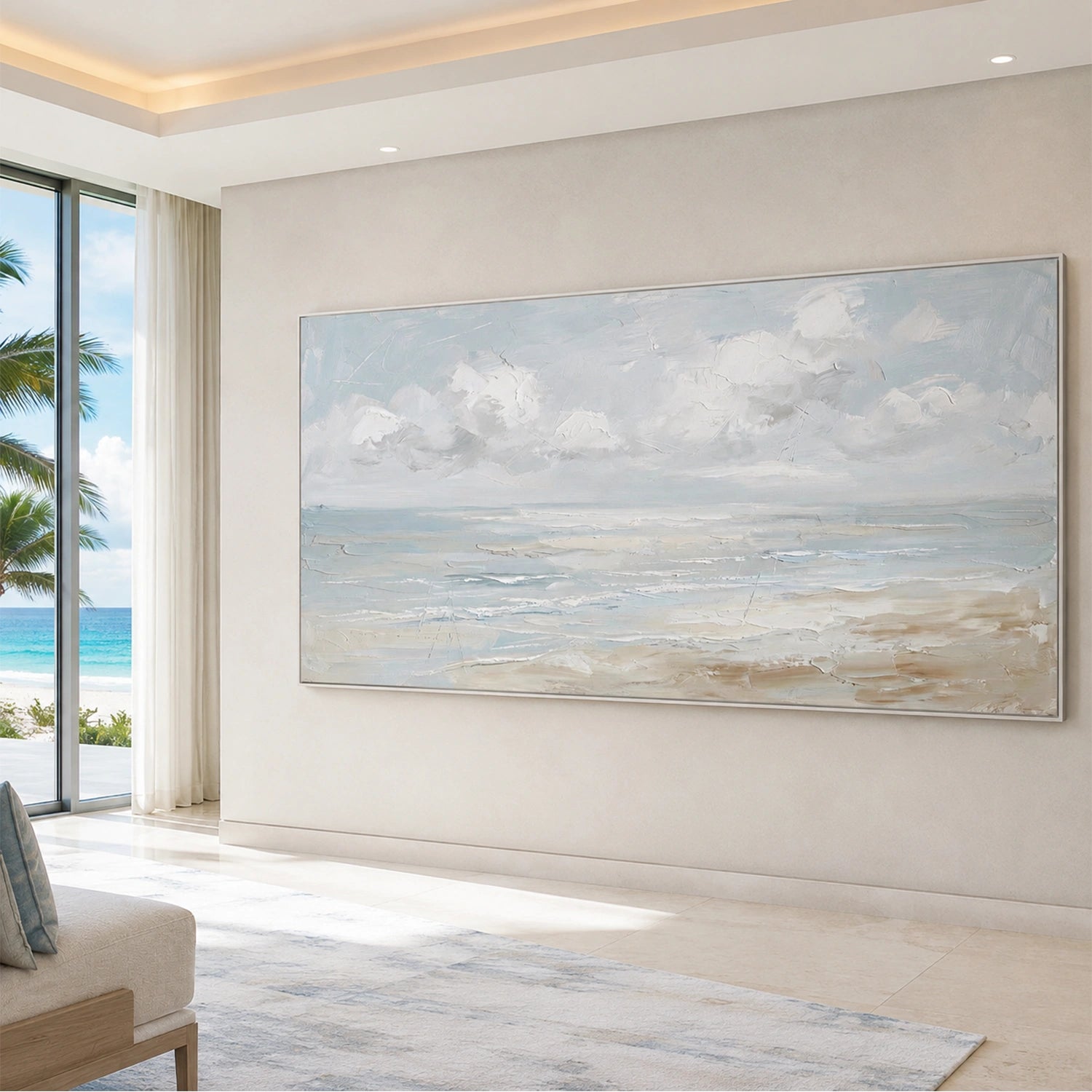 Abstract Ocean And Sky Canvas Art #OC214