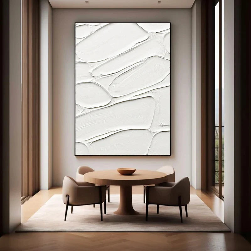 White Minimalist Textured Wall Art #WM028