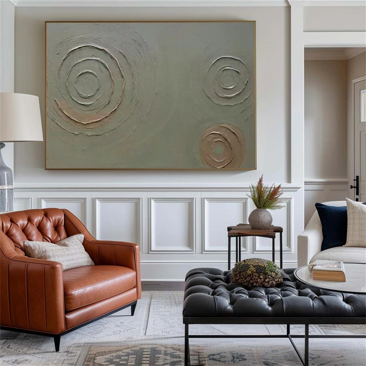 Green Minimalist Textured Canvas Art  #WM109