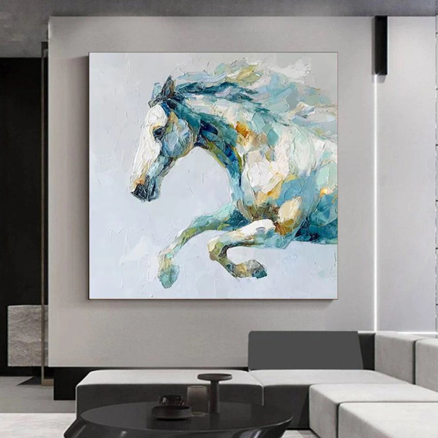 Abstract Animal Horse Canvas Art #DW107