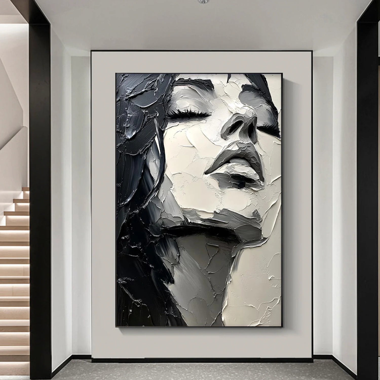 Abstract Portrait Textured Wall Art # LA050