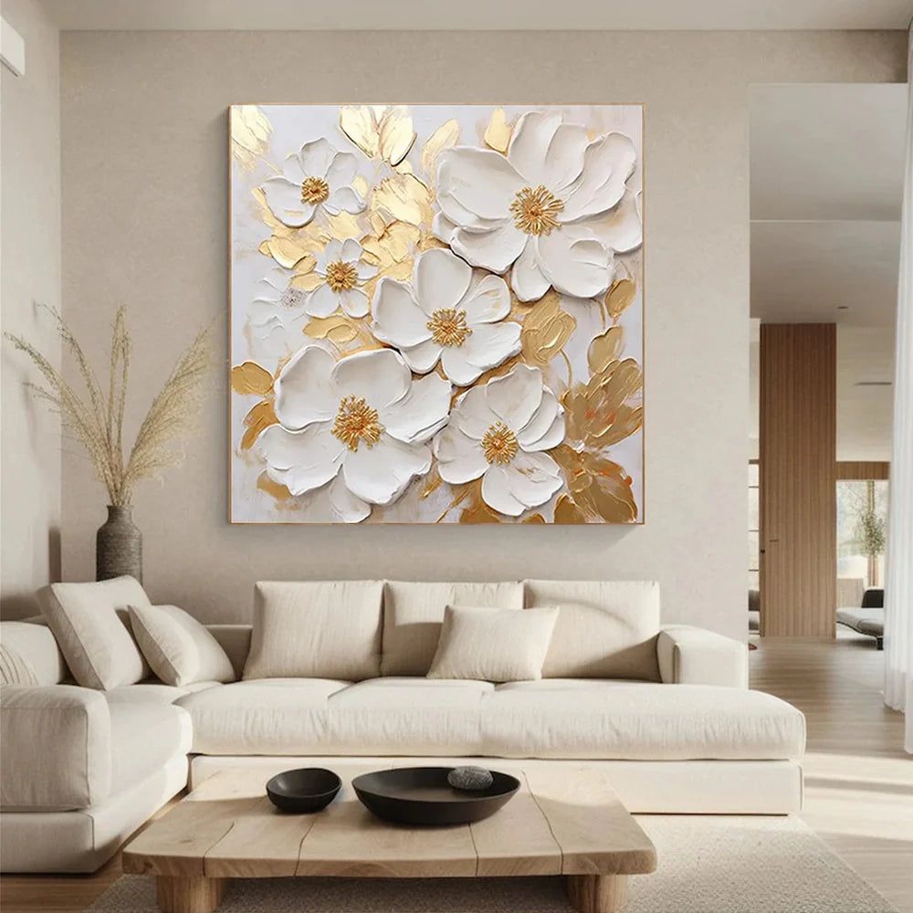 Abstract Flower And Tree Textured Canvas Art #MF015