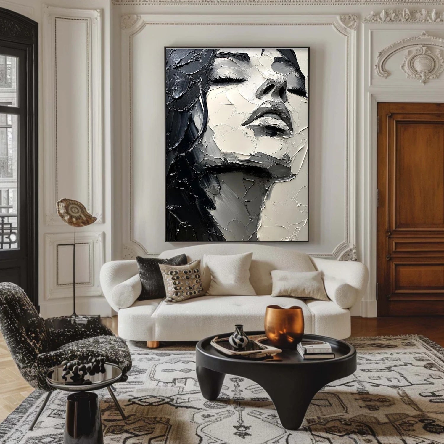 Abstract Portrait Textured Wall Art # LA050