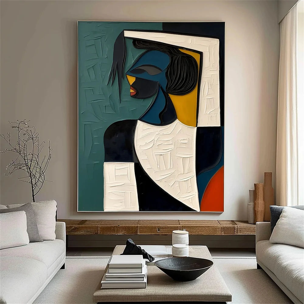 Abstract Portrait Textured Wall Art # LA003