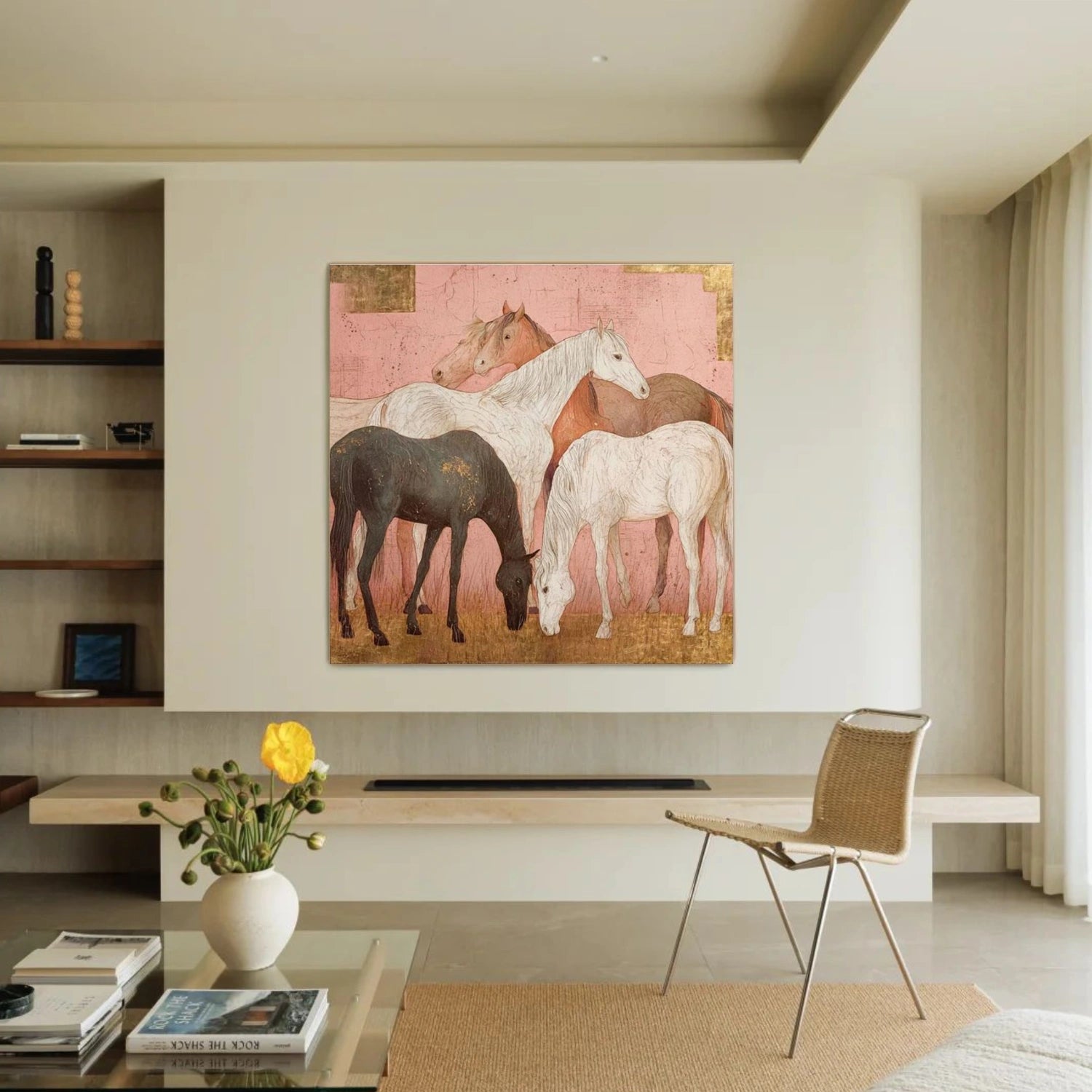 Abstract Animal Horse Canvas Art #DW127