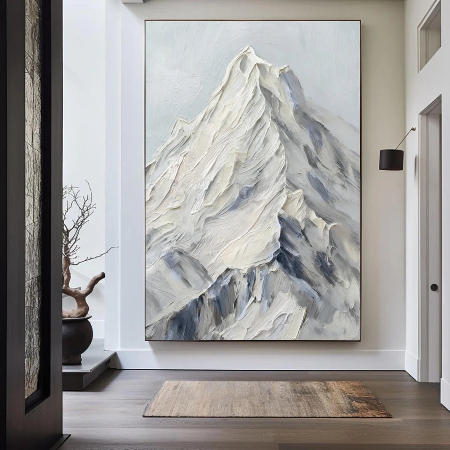 Minimalist Mountain Textured Canvas Art #BT055
