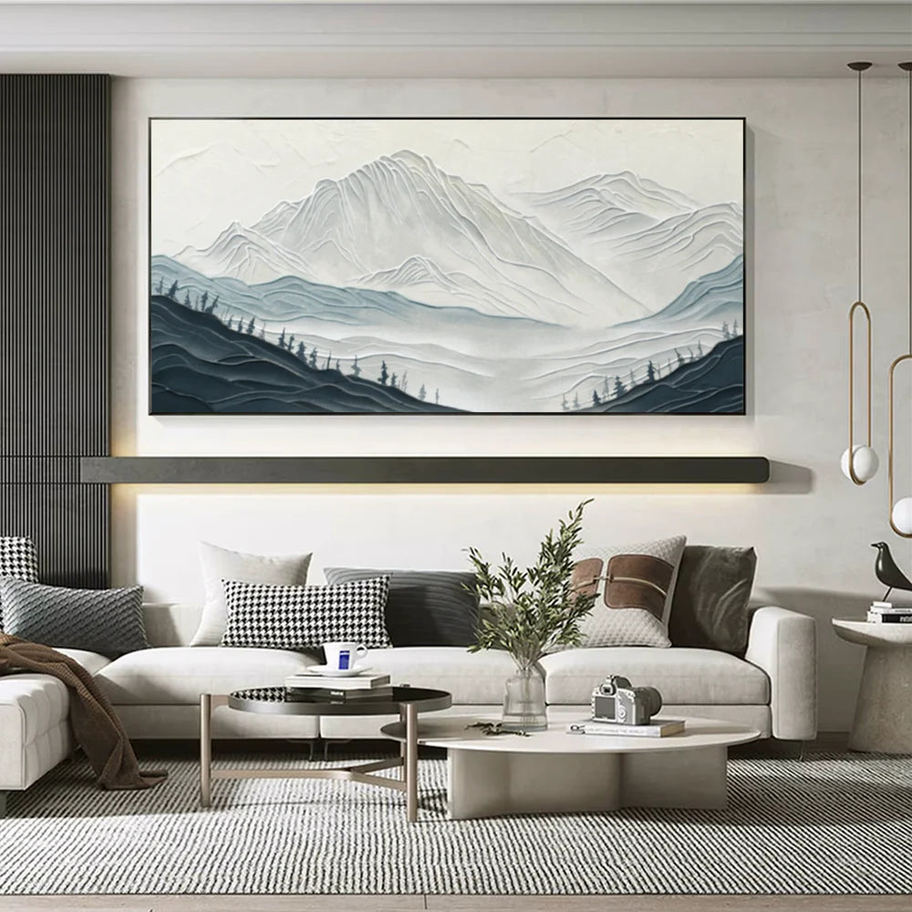 Abstract Mountain Textured Canvas Art #BT036