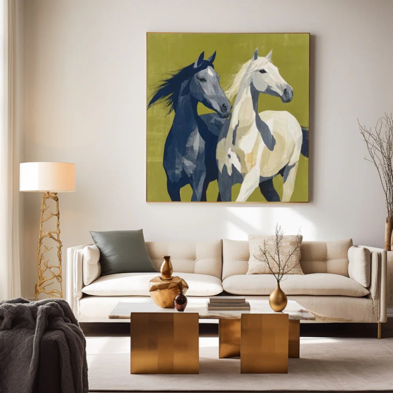 Abstract Animal Horse Canvas Art #DW083