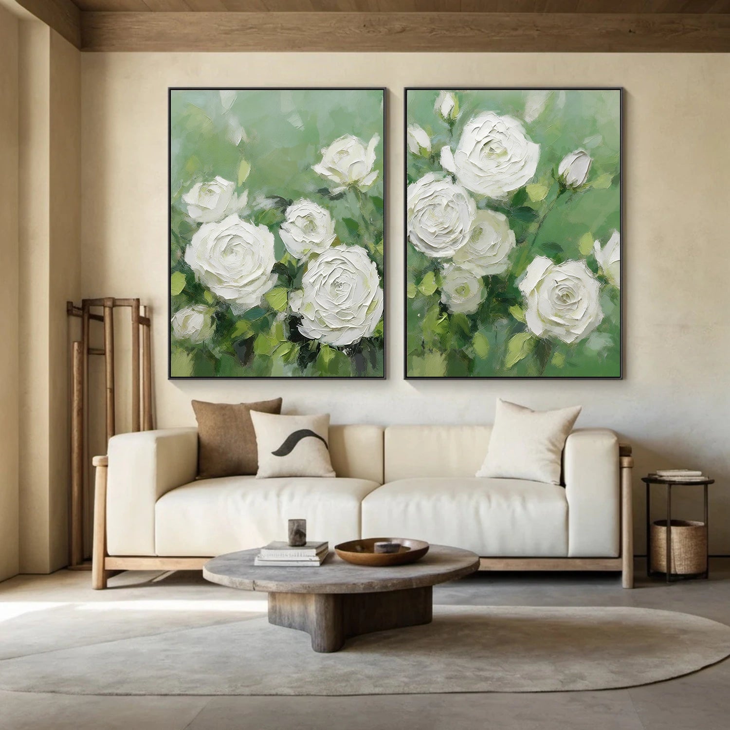 Abstract Flower And Tree Textured Canvas Art  Set of 2 #MF165