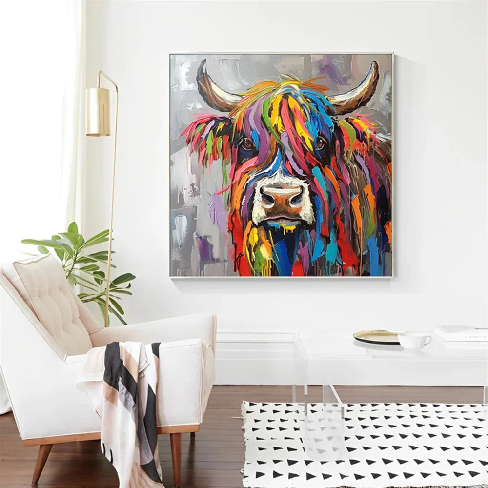 Colorful Abstract Animal Canvas Art #DW036