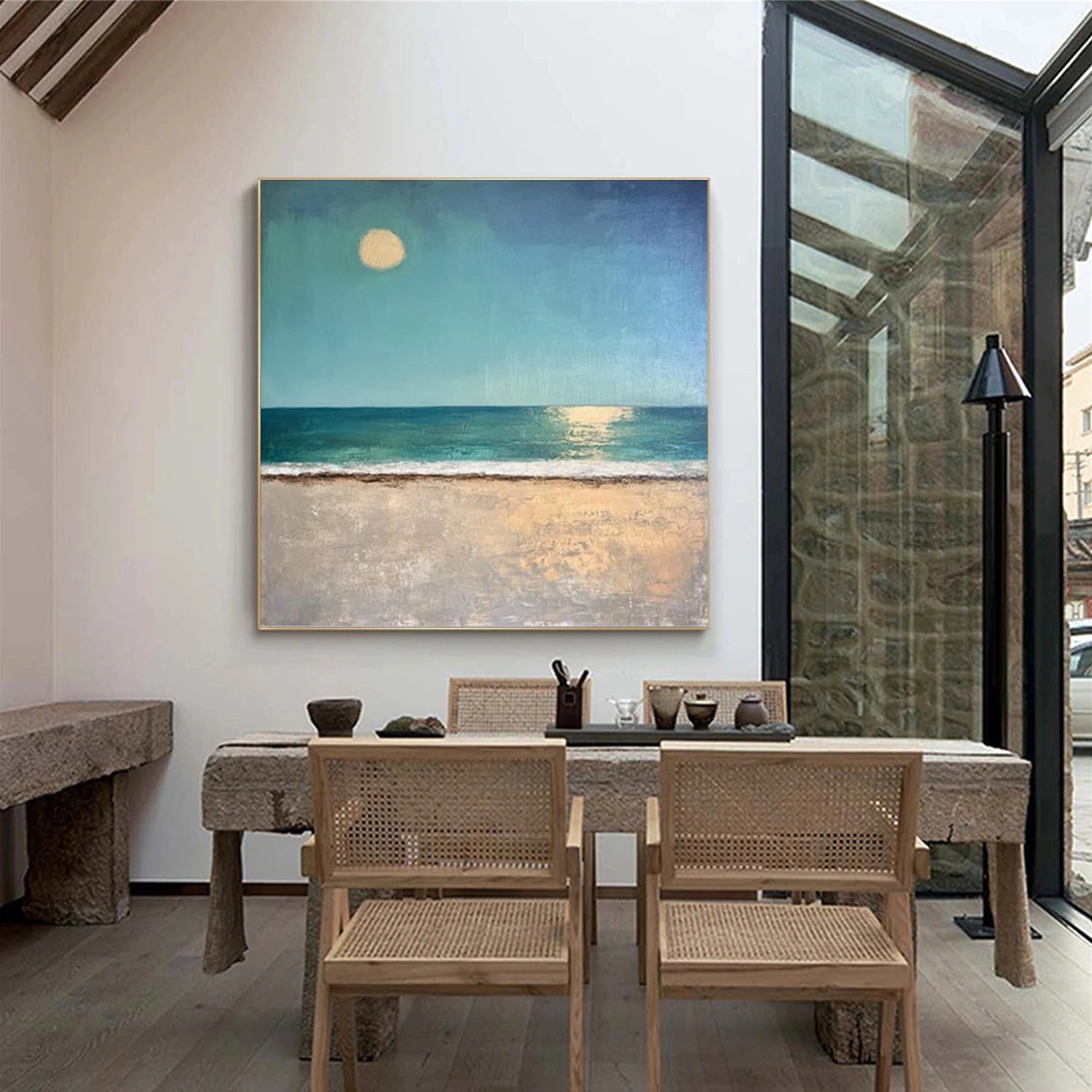 Abstract Ocean And Sky Canvas Art #OC148