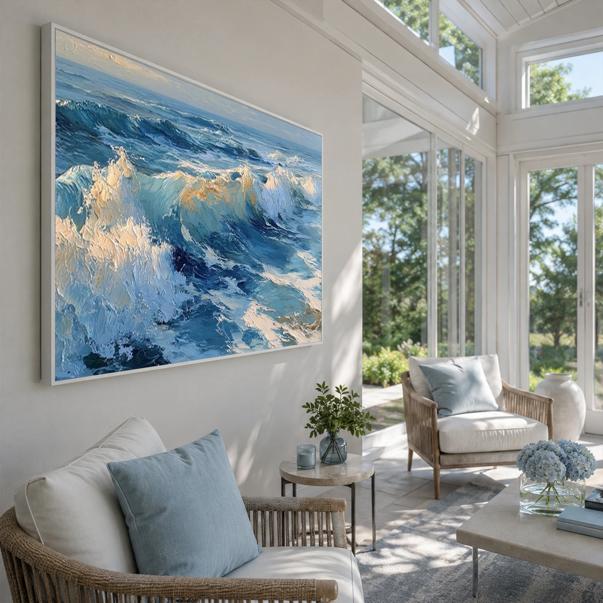 Abstract Ocean And Sky Canvas Art #OC232