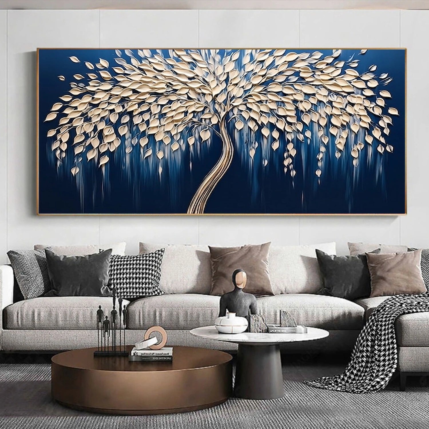 Abstract Flower And Tree Textured Canvas Art #MF189