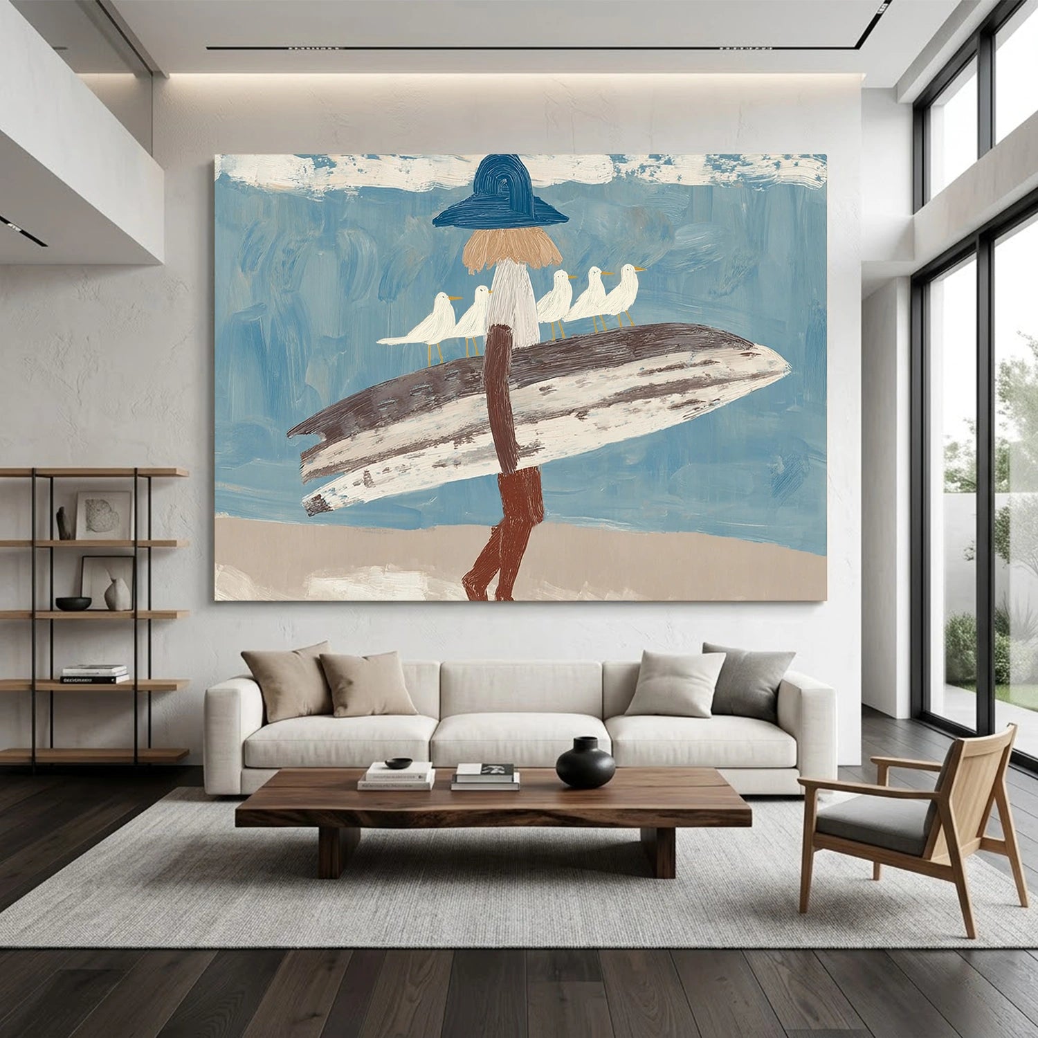 Surfing Sport Textured Canvas Painting #PB089