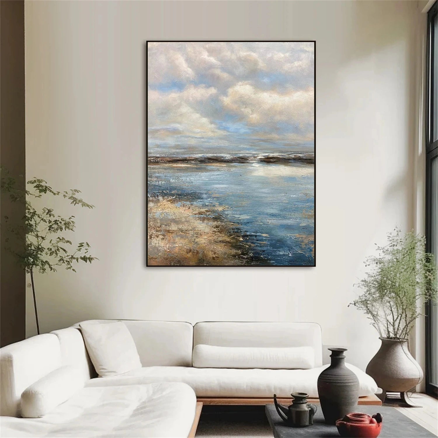 Abstract Ocean And Sky Canvas Art #OC128