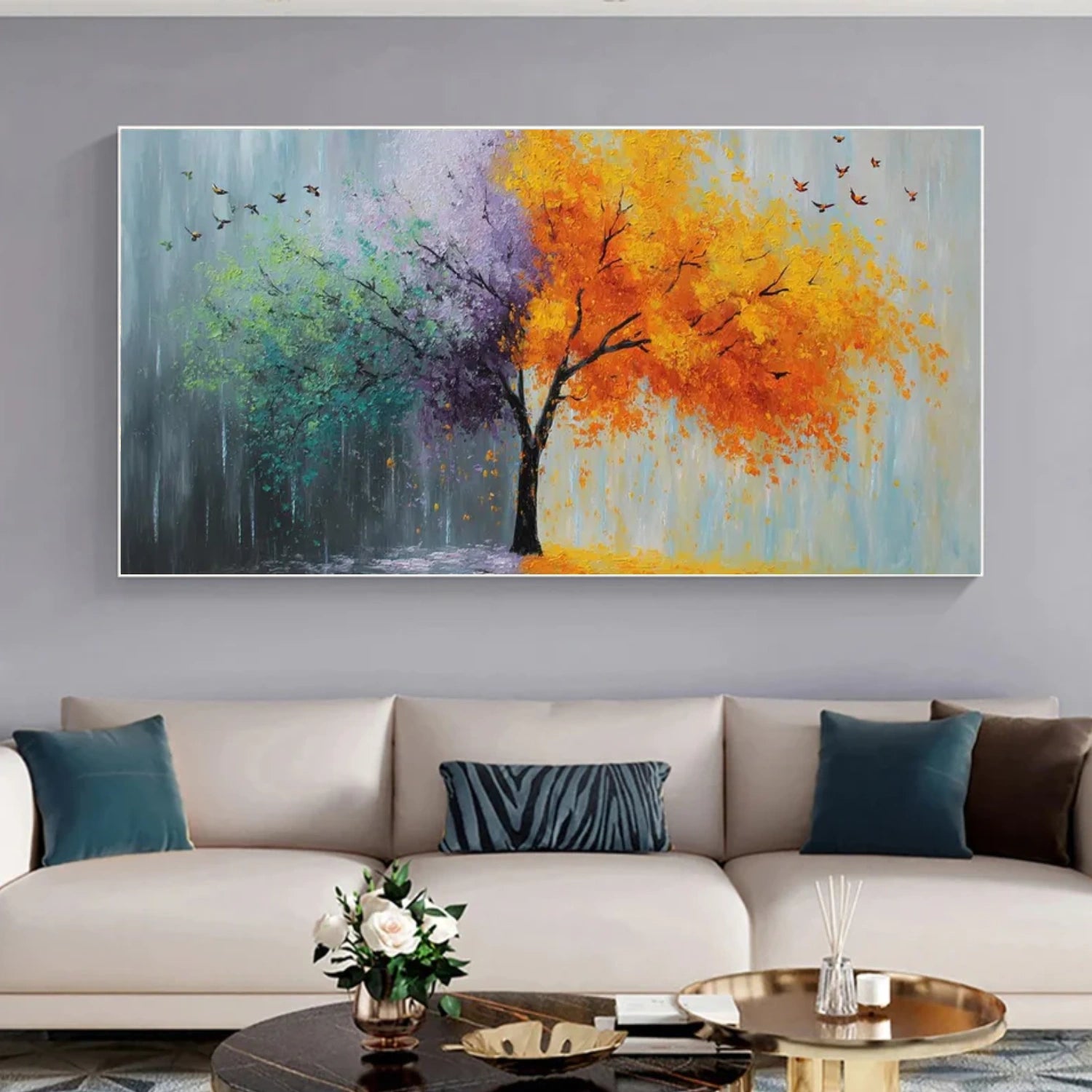 Abstract Flower And Tree Canvas Art  #MF158