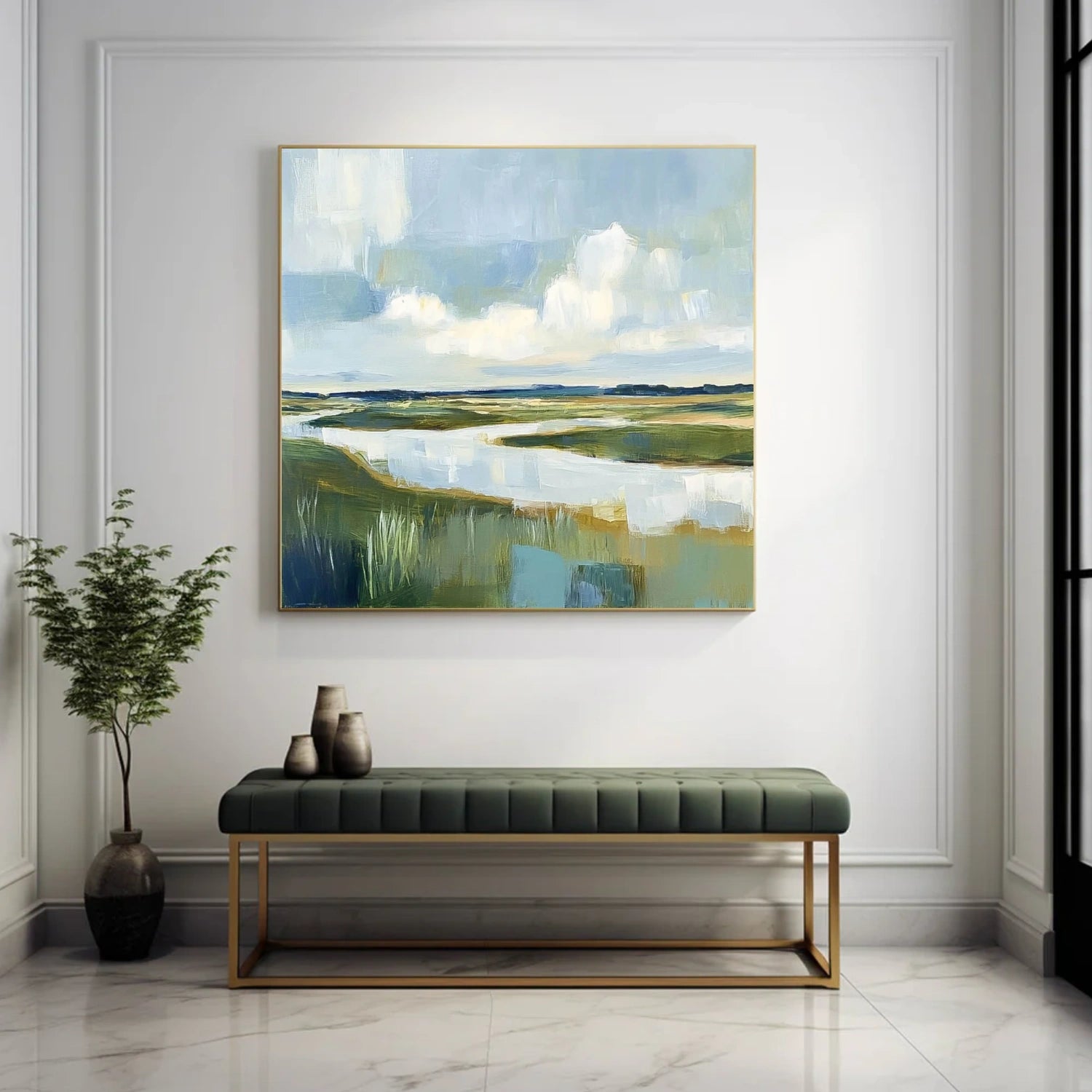 Abstract Ocean And Sky Canvas Art #OC126