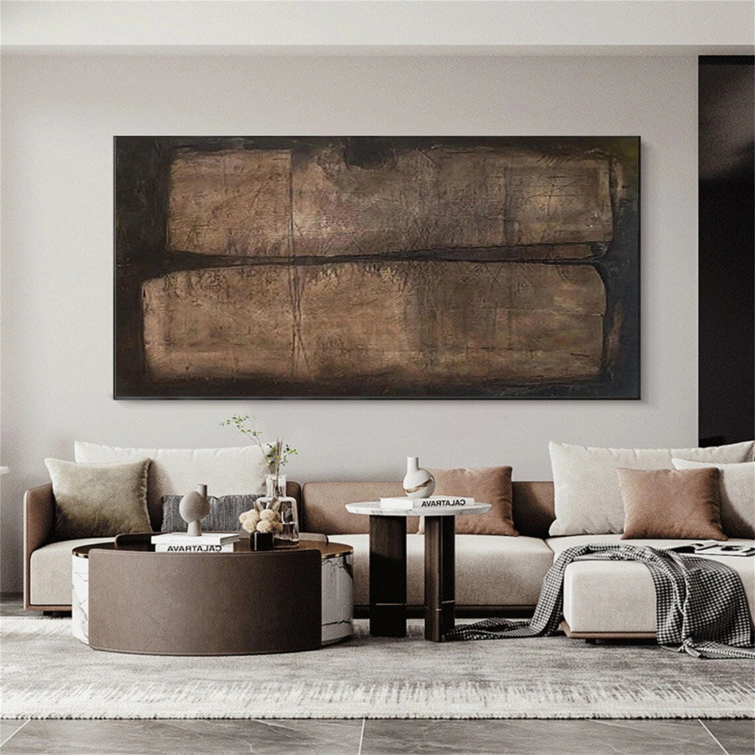 Brown and Black Wabi Sabi Wall Art #VS211