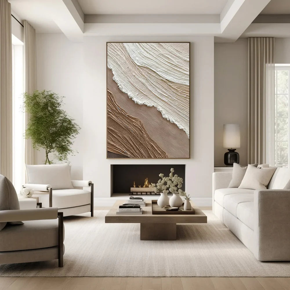 Minimalist Ocean And Sky Textured Canvas Art  #OC025