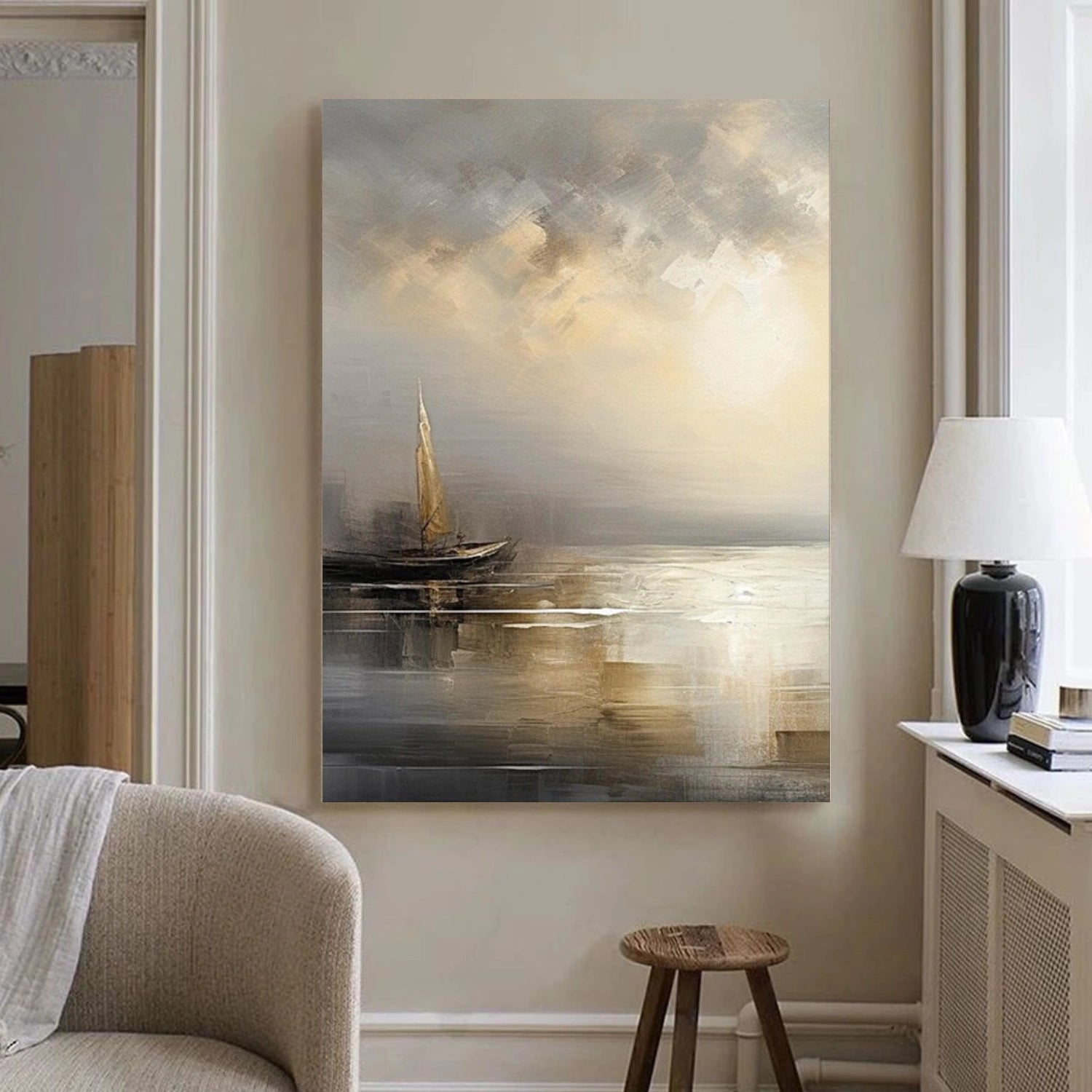 Abstract Ocean And Sky Canvas Art #OC081