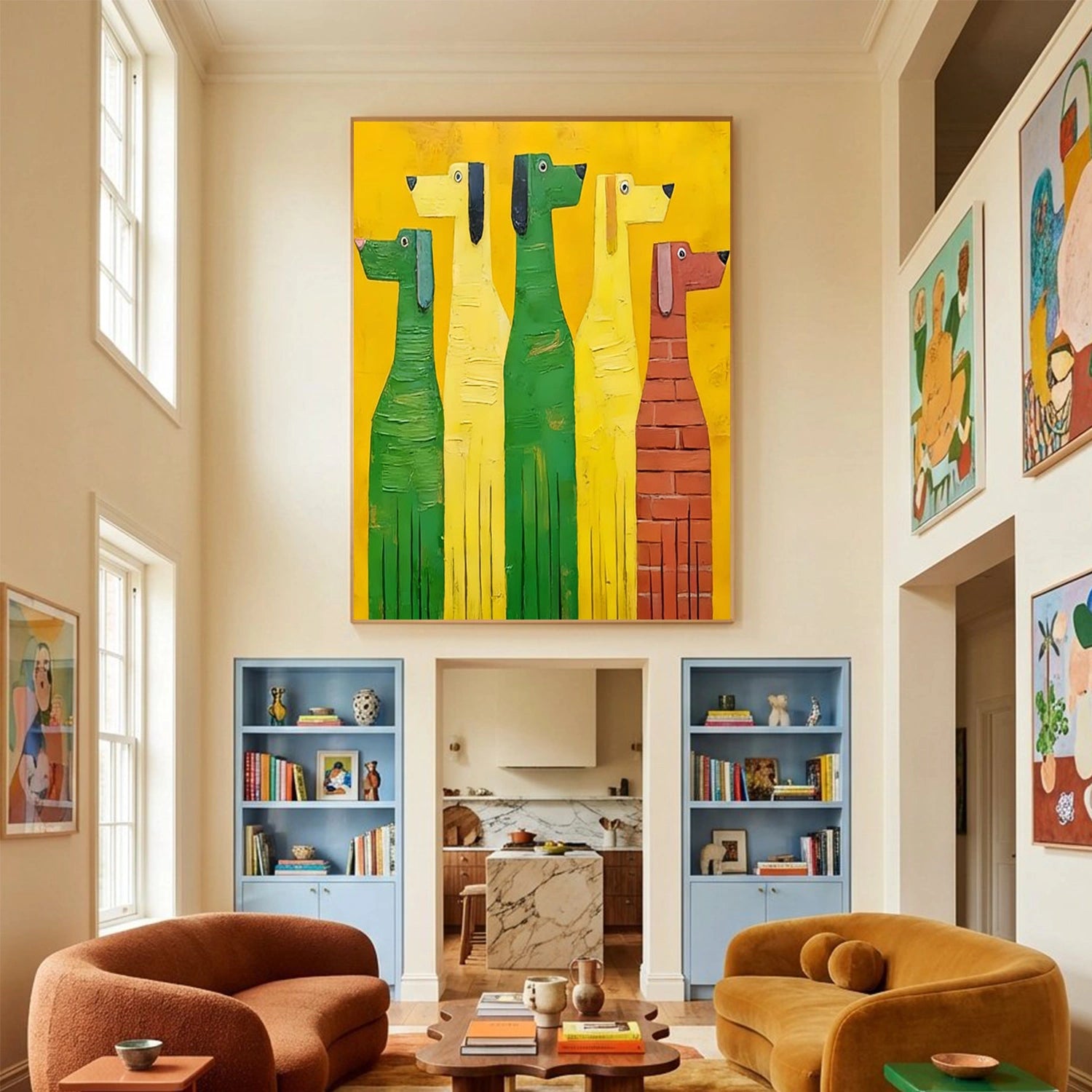Abstract Animal Dog Canvas Art #DW138