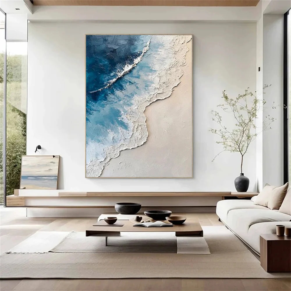Abstract Ocean And Sky Textured Canvas Art # OC011