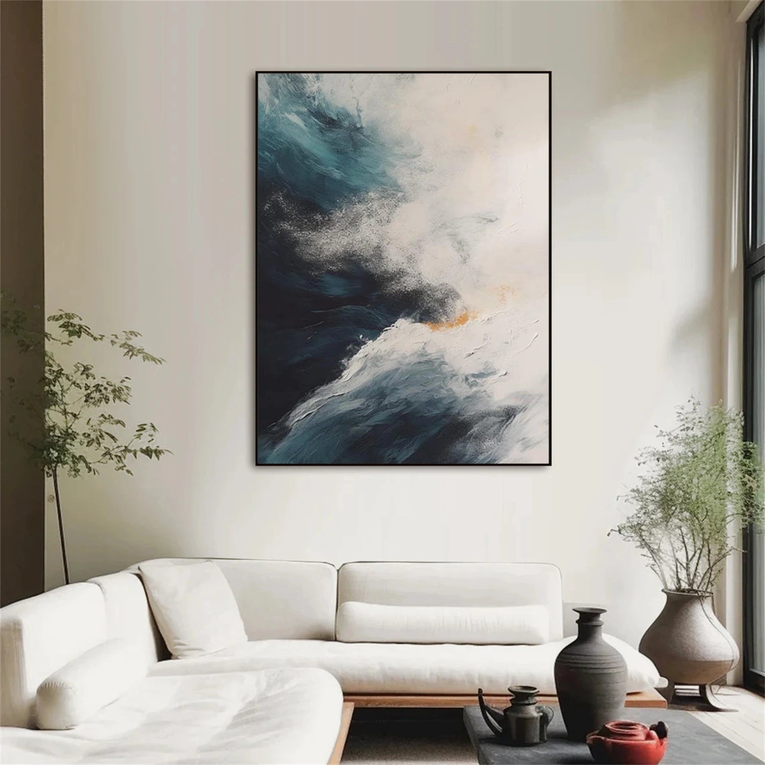 Abstract Ocean And Sky Canvas Art #OC172