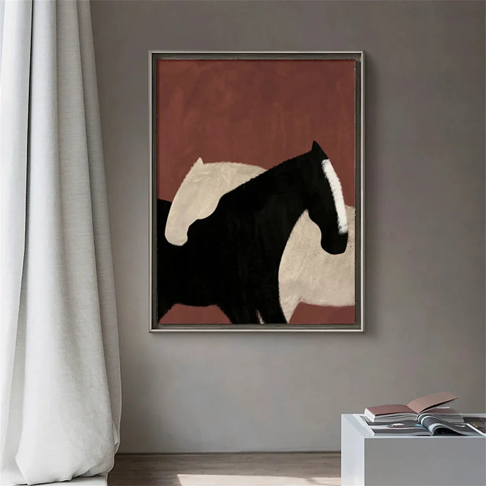 Abstract Animal Horse Canvas Art #DW047