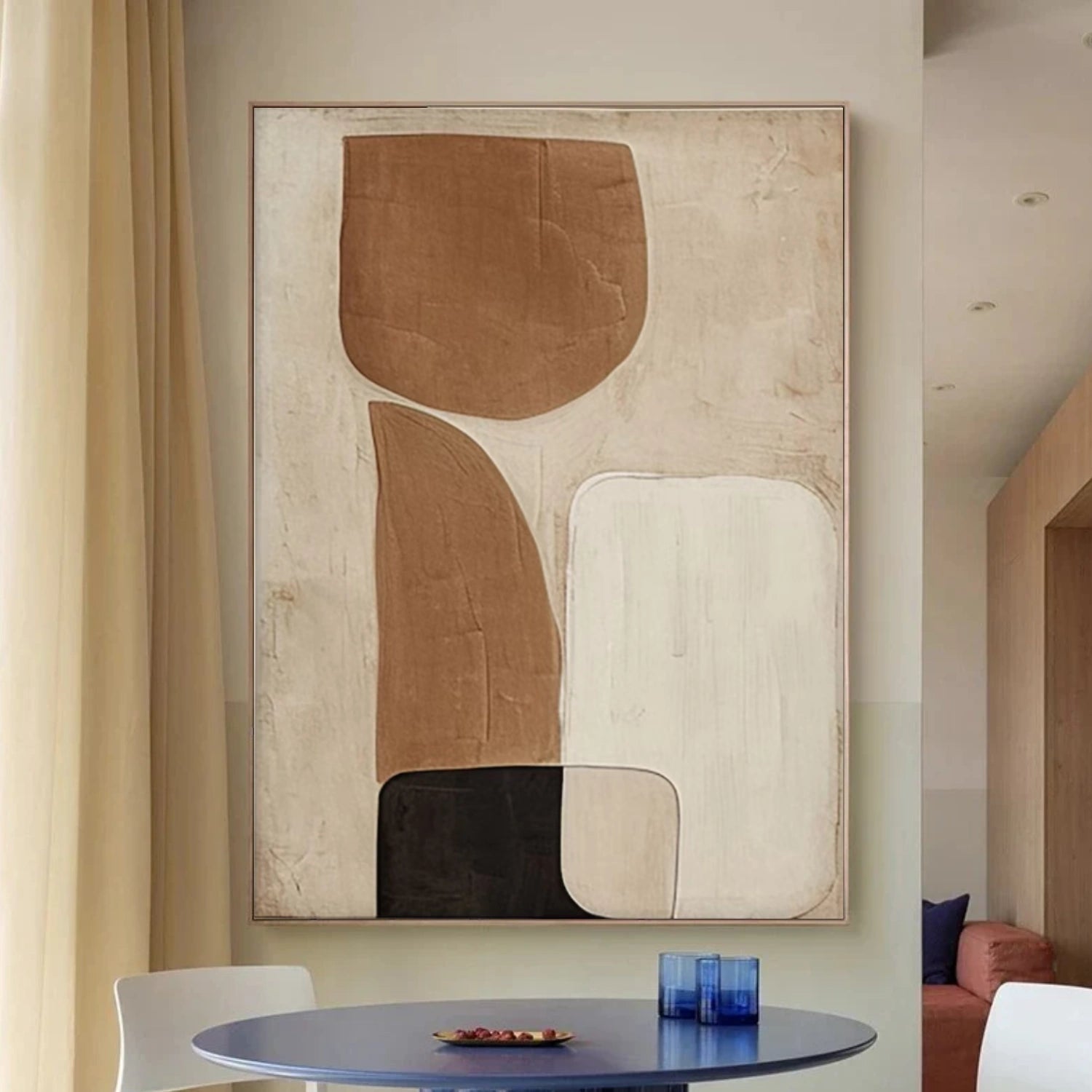 Beige and Brown Abstract Wall Art #VA162