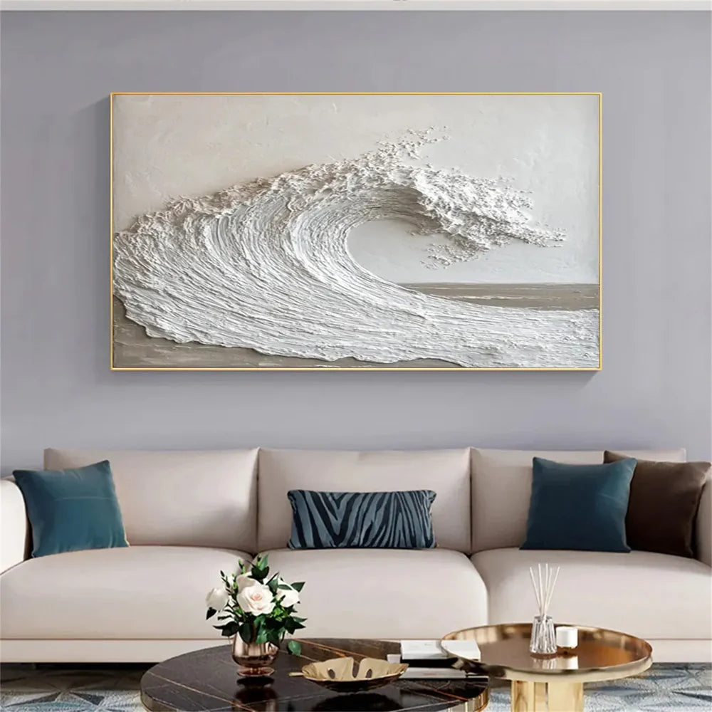 Minimalist Ocean And Sky Textured Canvas Art  #OC027