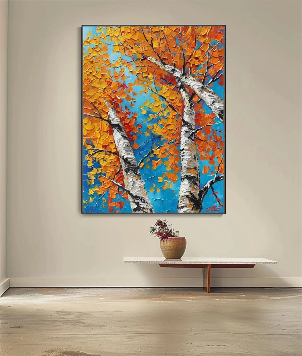 Abstract Flower And Tree Textured Canvas Art #MF038
